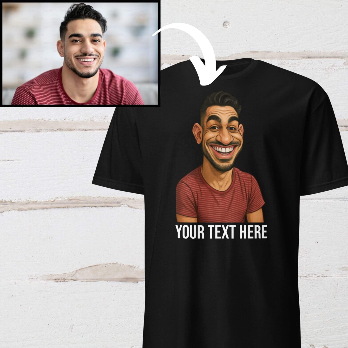 Custom Cartoon T-Shirt from Your Photo – Personalised Gift Tee