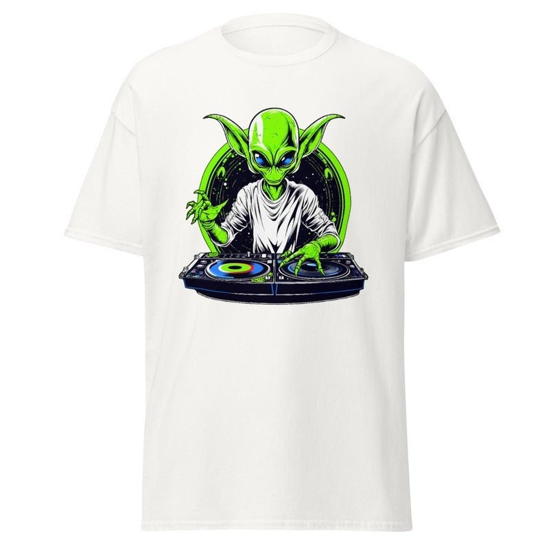 Alien DJ T - Shirt | Rave OutfitT - ShirtGalactrip CoutureAlien DJ T - Shirt | Rave Outfit