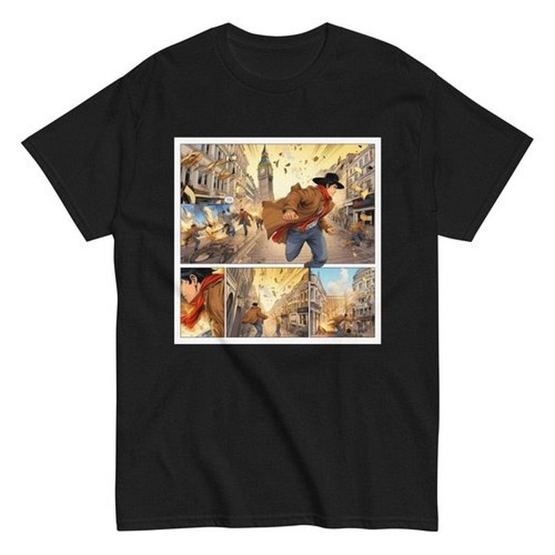 Comic Book Page Tshirt - London Mystery DetectiveT - ShirtGalactrip CoutureComic Book Page Tshirt - London Mystery Detective | Unique Design, Gift for Comic Lovers T - Shirt 18