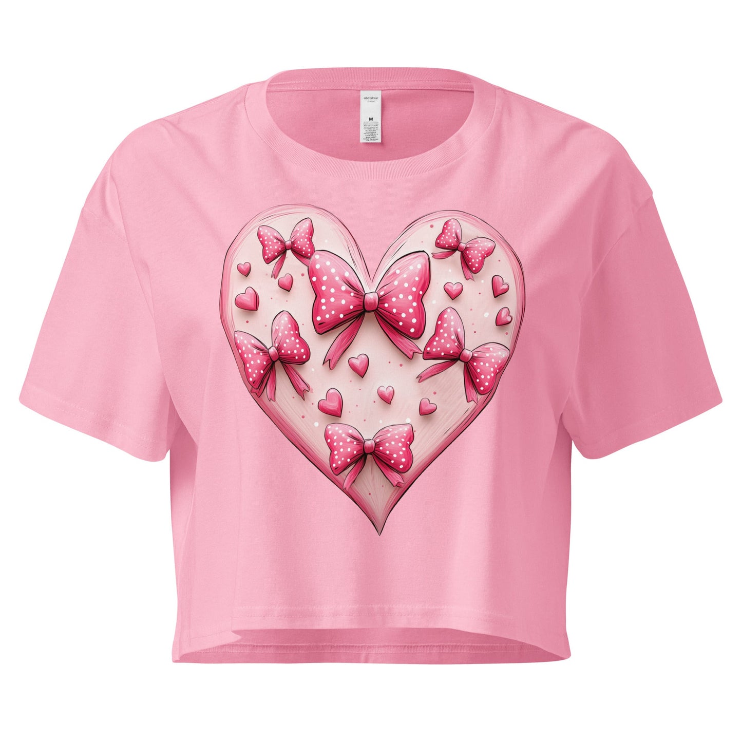 Coquette Heart Pink Heart Bow Crop TopCrop TopGalactrip CoutureProduct mockup
