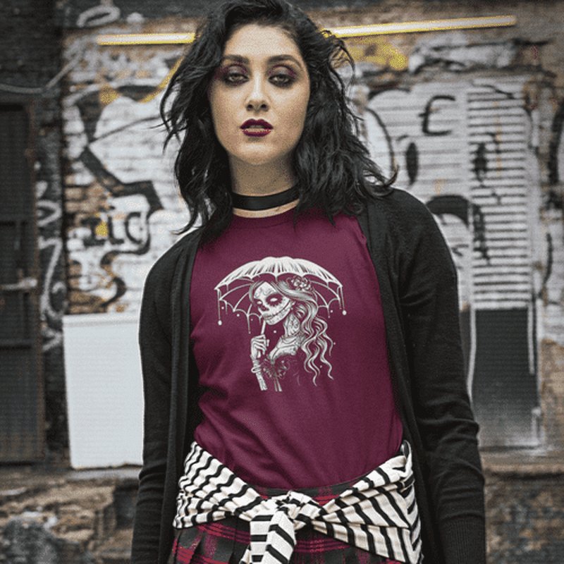 Goth Girl Tattoo Art T - shirt Clubwear Party Festival Mens, WomensT - ShirtGalactrip CoutureGoth Girl Tattoo Art T - shirt Clubwear Party Festival Mens, Womens T - Shirt 18