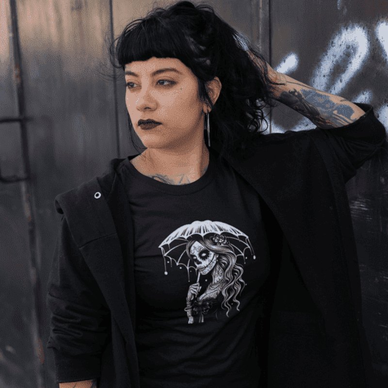 Goth Girl Tattoo Art T - shirt Clubwear Party Festival Mens, WomensT - ShirtGalactrip CoutureGoth Girl Tattoo Art T - shirt Clubwear Party Festival Mens, Womens T - Shirt 18
