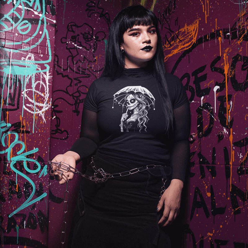Goth Girl Tattoo Art T - shirt Clubwear Party Festival Mens, WomensT - ShirtGalactrip CoutureGoth Girl Tattoo Art T - shirt Clubwear Party Festival Mens, Womens T - Shirt 18