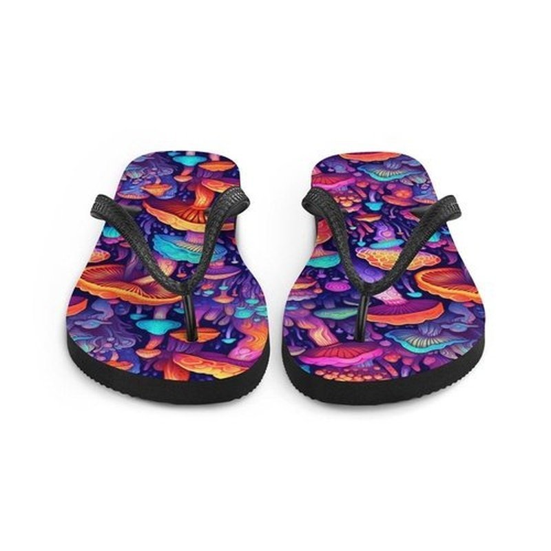 Magic Mushroom Flip Flops, Custom Unisex Summer Sandals, Durable Beach ShoesFlip FlopsGalactrip CoutureMagic Mushrooms Flip - Flops, Summer Vibes 18