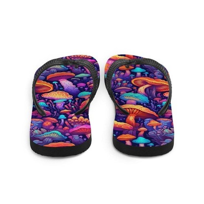 Magic Mushroom Flip Flops, Custom Unisex Summer Sandals, Durable Beach ShoesFlip FlopsGalactrip CoutureMagic Mushrooms Flip - Flops, Summer Vibes 18