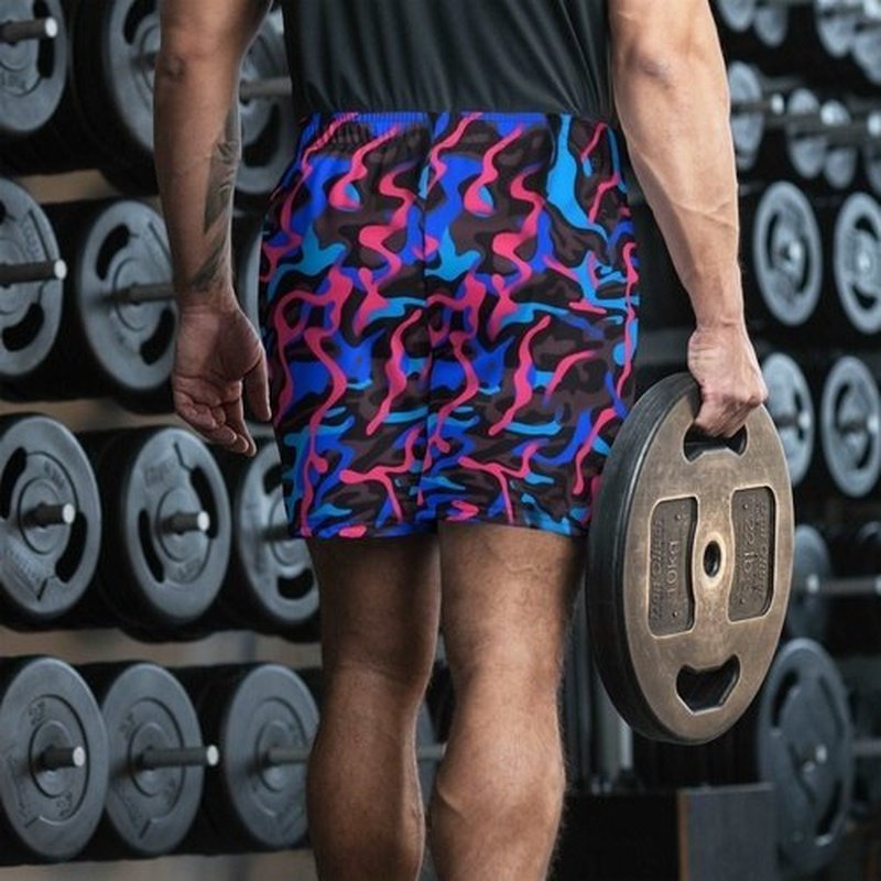 Men's Recycled Camo Neon - Print Athletic Shorts | Black Blue Pink All - Over Print | Trendy Design | Moisture - Wicking | UPF50+ ProtectionShortsGalactrip CoutureMen's Recycled Camo Neon - Print Athletic Shorts | Black Blue Pink All - Over Print | Trendy Design | Moisture - Wicking | UPF50+ Protection Shorts 40.99