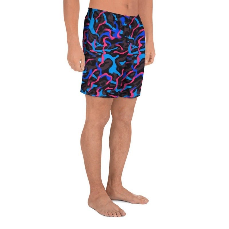 Men's Recycled Camo Neon - Print Athletic Shorts | Black Blue Pink All - Over Print | Trendy Design | Moisture - Wicking | UPF50+ ProtectionShortsGalactrip CoutureMen's Recycled Camo Neon - Print Athletic Shorts | Black Blue Pink All - Over Print | Trendy Design | Moisture - Wicking | UPF50+ Protection