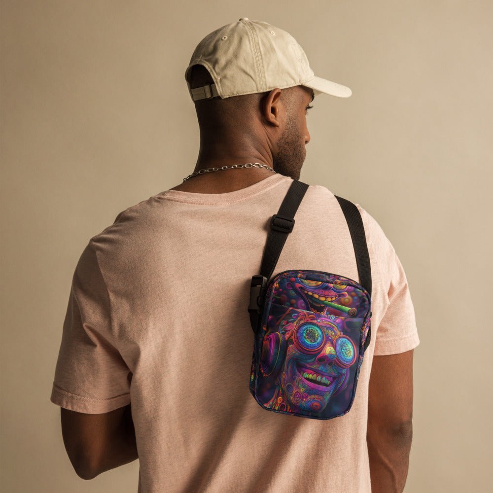 Psychedelic Aliens - Crossbody Festival Party BagCrossbody BagGalactrip CouturePsychedelic Aliens - Crossbody Festival Party Bag