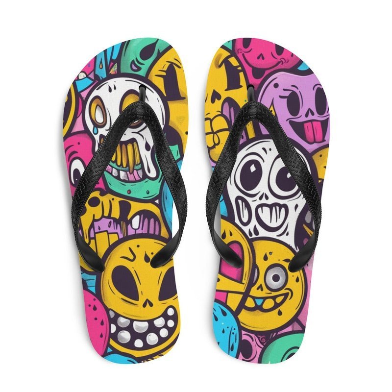 Psycho Flip Flops Cool Funny and Unique Beach Sandals for Men and Galactrip Couture