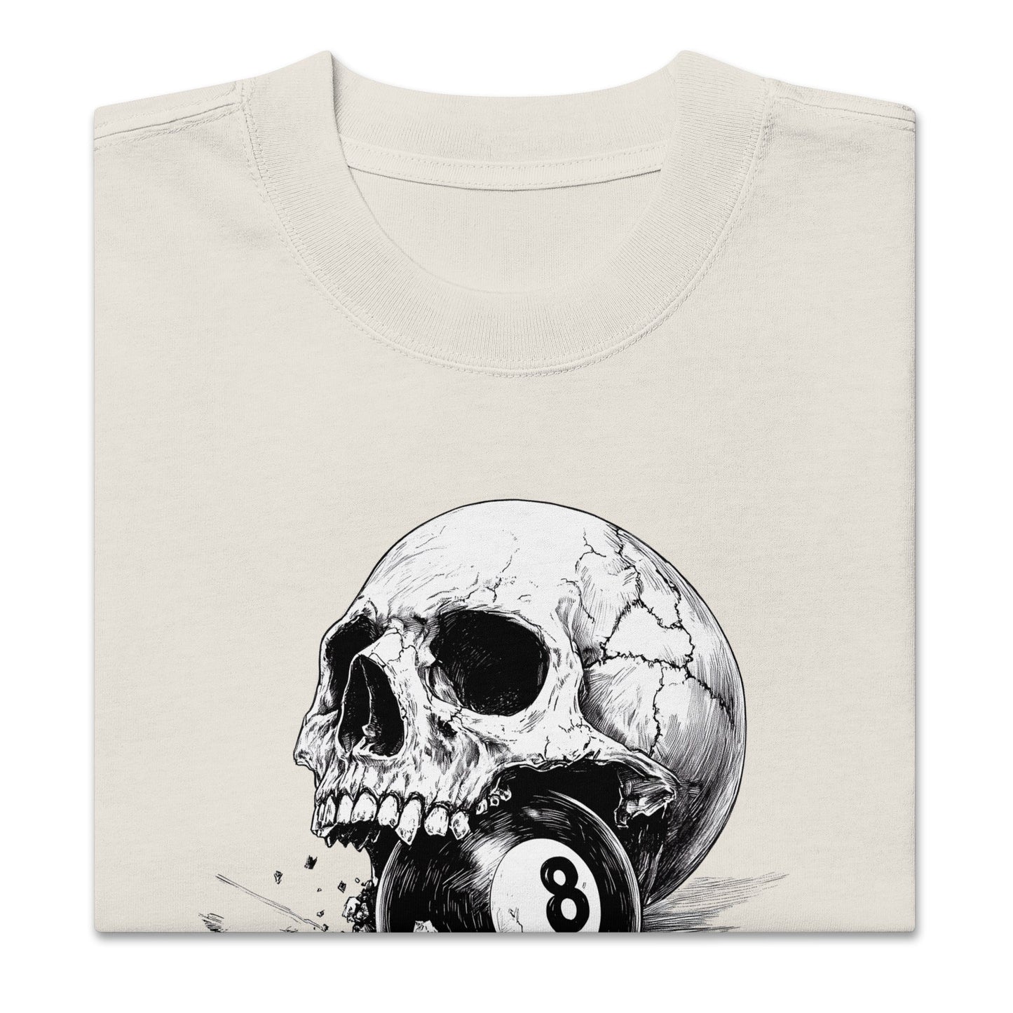 Skull & 8 - Ball Oversized Faded T-Shirt – Vintage Streetwear EdgeT-ShirtGalactrip CoutureProduct mockup