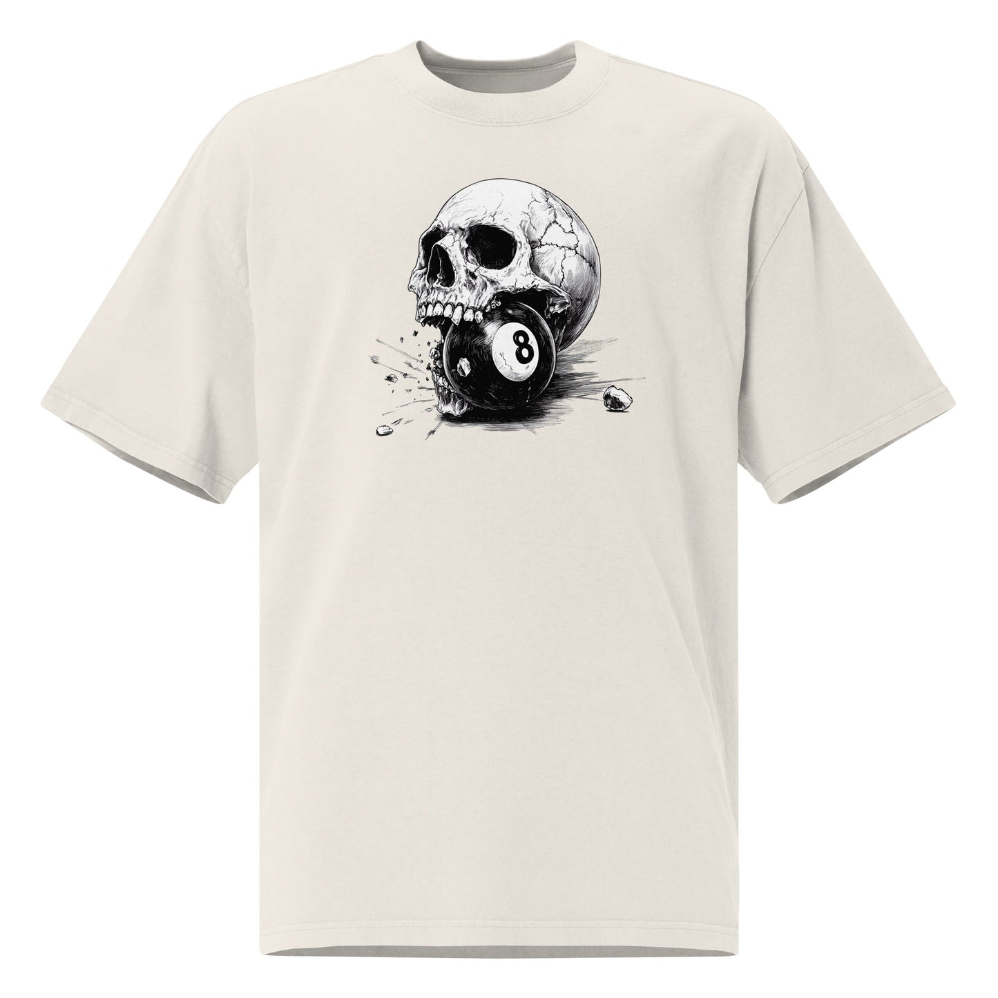 Skull & 8 - Ball Oversized Faded T-Shirt – Vintage Streetwear EdgeT-ShirtGalactrip CoutureProduct mockup