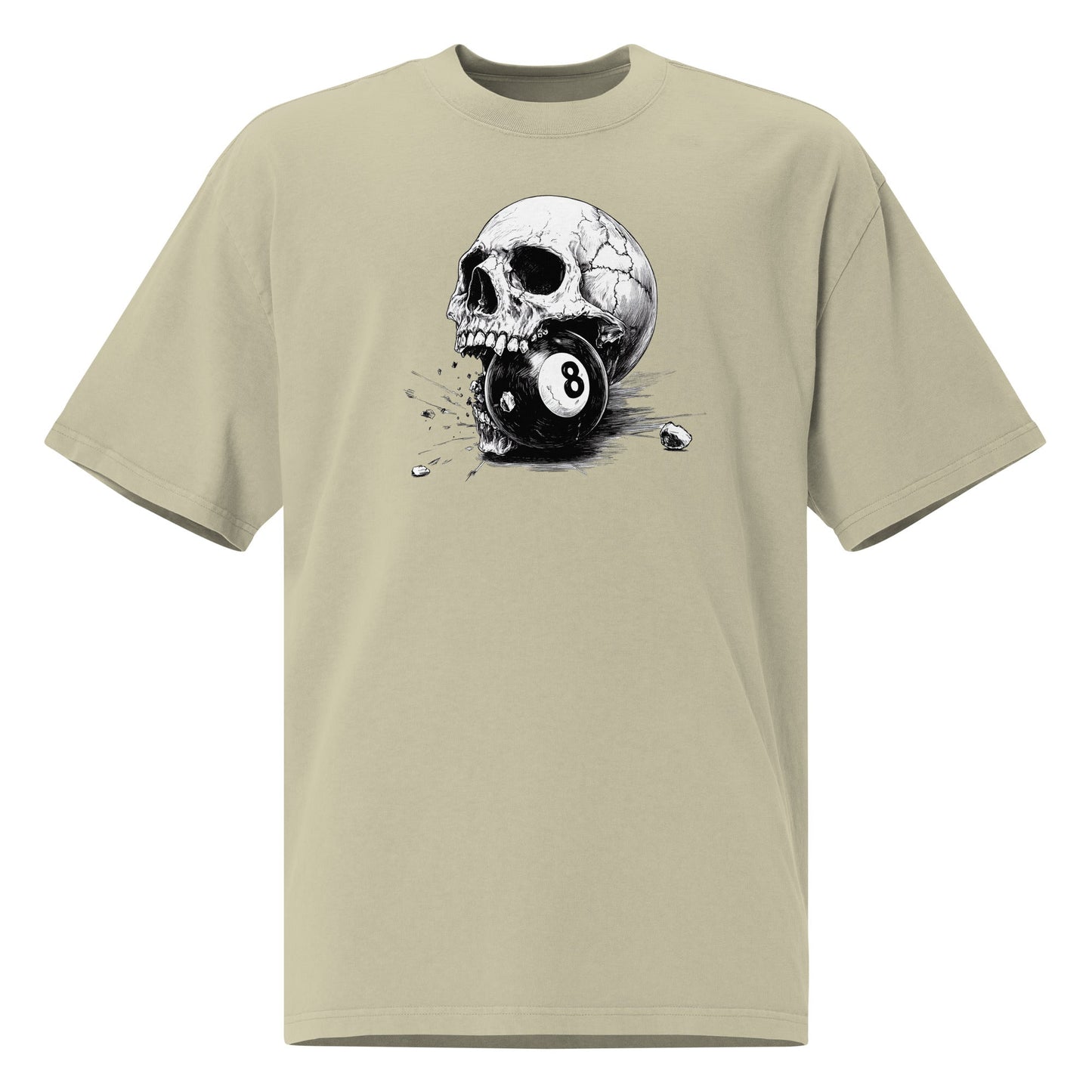 Skull & 8 - Ball Oversized Faded T-Shirt – Vintage Streetwear EdgeT-ShirtGalactrip CoutureProduct mockup