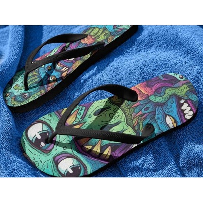 Trippy Monsters Flip - Flops, Summer Vibes DesignFlip FlopsGalactrip CoutureTrippy Monsters Flip - Flops, Summer Vibes Design Flip Flops 18