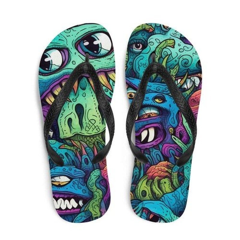 Trippy Monsters Flip - Flops, Summer Vibes DesignFlip FlopsGalactrip CoutureTrippy Monsters Flip - Flops, Summer Vibes Design Flip Flops 18
