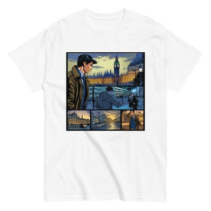 Comic Book Page Tshirt - Detective in London Mystery SolverT - ShirtGalactrip CoutureComic Book Page Tshirt - Detective in London Mystery Solver | Unique Design, Gift for Comic Lovers, Streetwear T - Shirt 18