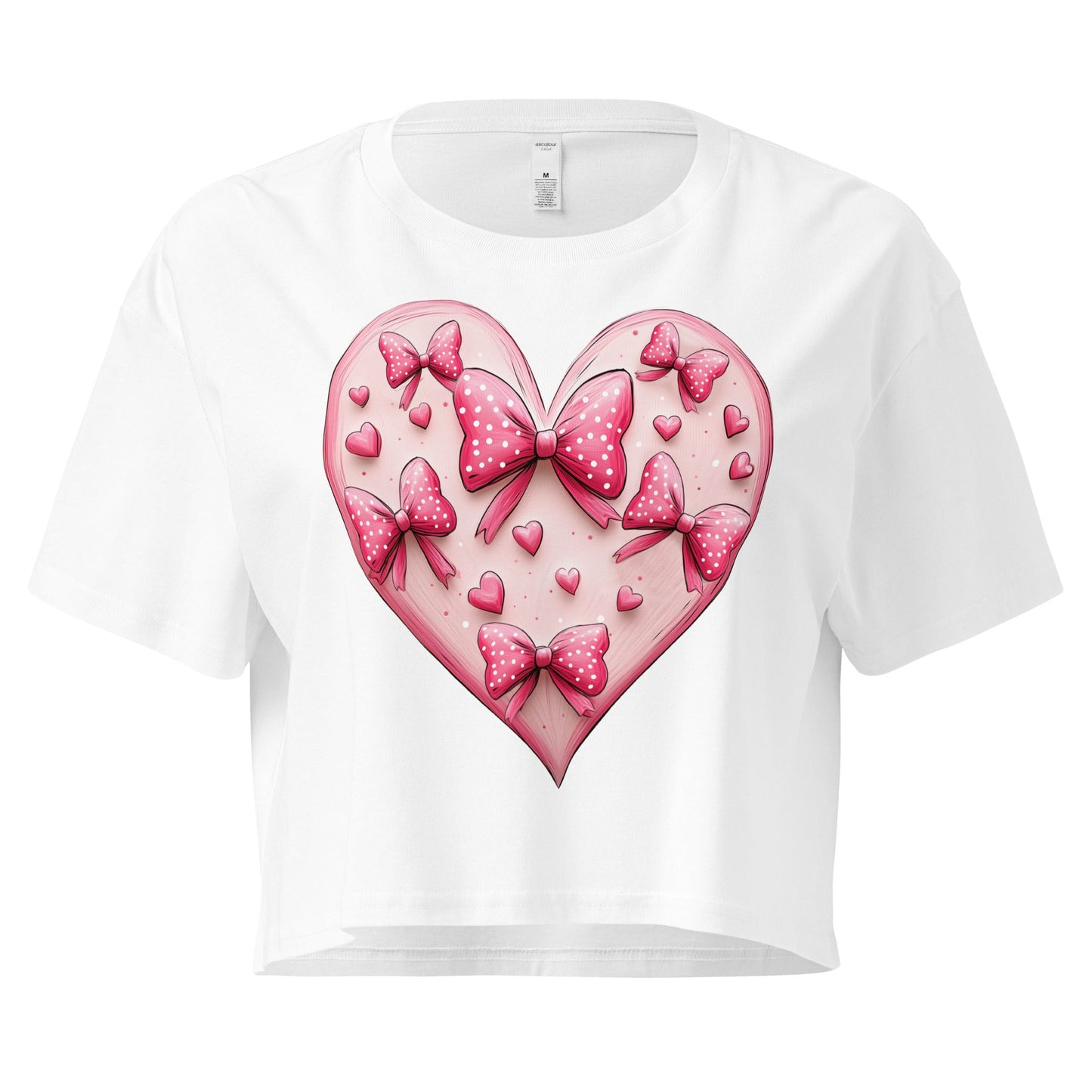 Coquette Heart Pink Heart Bow Crop TopCrop TopGalactrip CoutureProduct mockup