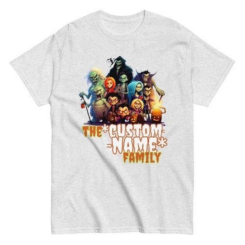 Customizable Halloween Family T - Shirt: Celebrate Spooky Season in StyleT - ShirtGalactrip CoutureCustomizable Halloween Family T - Shirt: Celebrate Spooky Season in Style T - Shirt 18