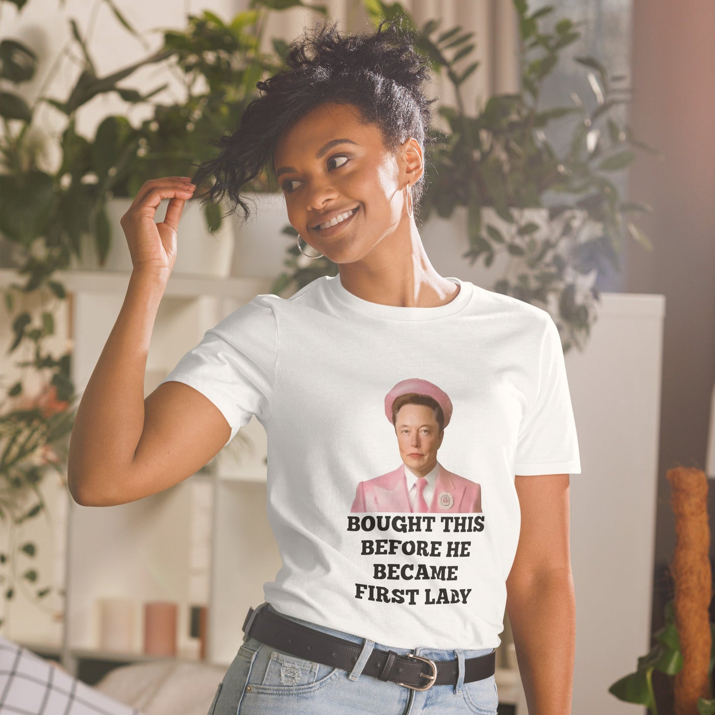 Funny Elon Musk Meme T-Shirt – "Bought This Before He Became First Lady" | Unisex Cotton TeeT-ShirtGalactrip CoutureProduct mockup
