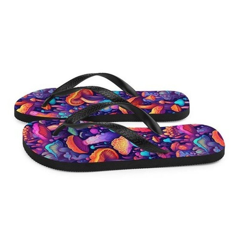 Magic Mushroom Flip Flops, Custom Unisex Summer Sandals, Durable Beach ShoesFlip FlopsGalactrip CoutureMagic Mushrooms Flip - Flops, Summer Vibes 18