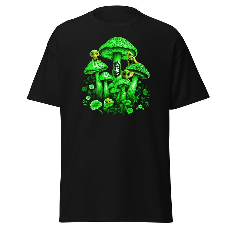 Magic Mushrooms & Cute Aliens T - ShirtT - ShirtGalactrip CoutureMagic Mushrooms & Cute Aliens T - Shirt