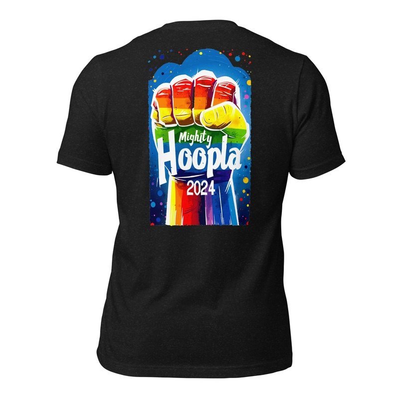 Mighty Hoopla 2024 Pride T - shirt, Rainbow Festival Tee, LGBTQ+ Graphic ShirtT - ShirtGalactrip CoutureMighty Hoopla 2024 Pride T - shirt, Rainbow Festival Tee, LGBTQ+ Graphic Shirt