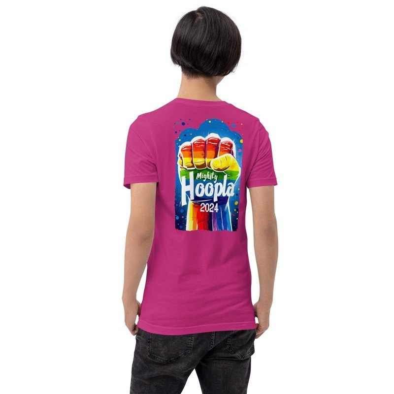 Mighty Hoopla 2024 Pride T - shirt, Rainbow Festival Tee, LGBTQ+ Graphic ShirtT - ShirtGalactrip CoutureMighty Hoopla 2024 Pride T - shirt, Rainbow Festival Tee, LGBTQ+ Graphic Shirt