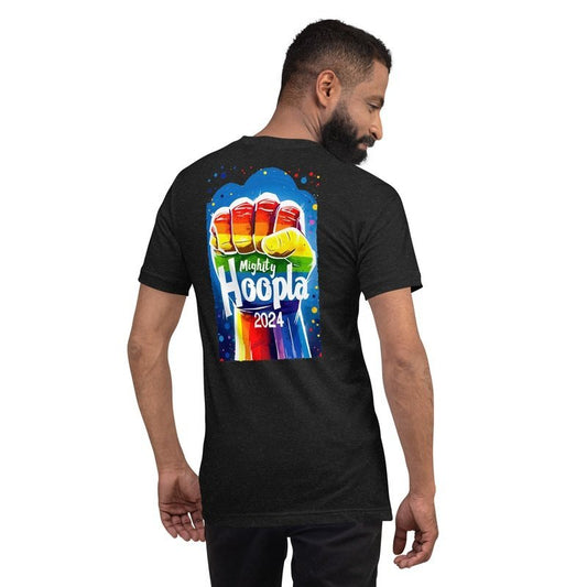 Mighty Hoopla 2024 Pride T - shirt, Rainbow Festival Tee, LGBTQ+ Graphic ShirtT - ShirtGalactrip CoutureMighty Hoopla 2024 Gay Pride T - Shirt