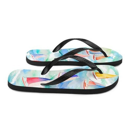 Nautical Flip - Flops with Sailboat Design - Unisex Beach Party ShoesFlip FlopsGalactrip CoutureSail Boats Nautical Flip - Flops, Summer Vibes Design Flip Flops 21.99