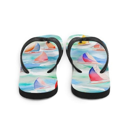 Nautical Flip - Flops with Sailboat Design - Unisex Beach Party ShoesFlip FlopsGalactrip CoutureSail Boats Nautical Flip - Flops, Summer Vibes Design Flip Flops 21.99