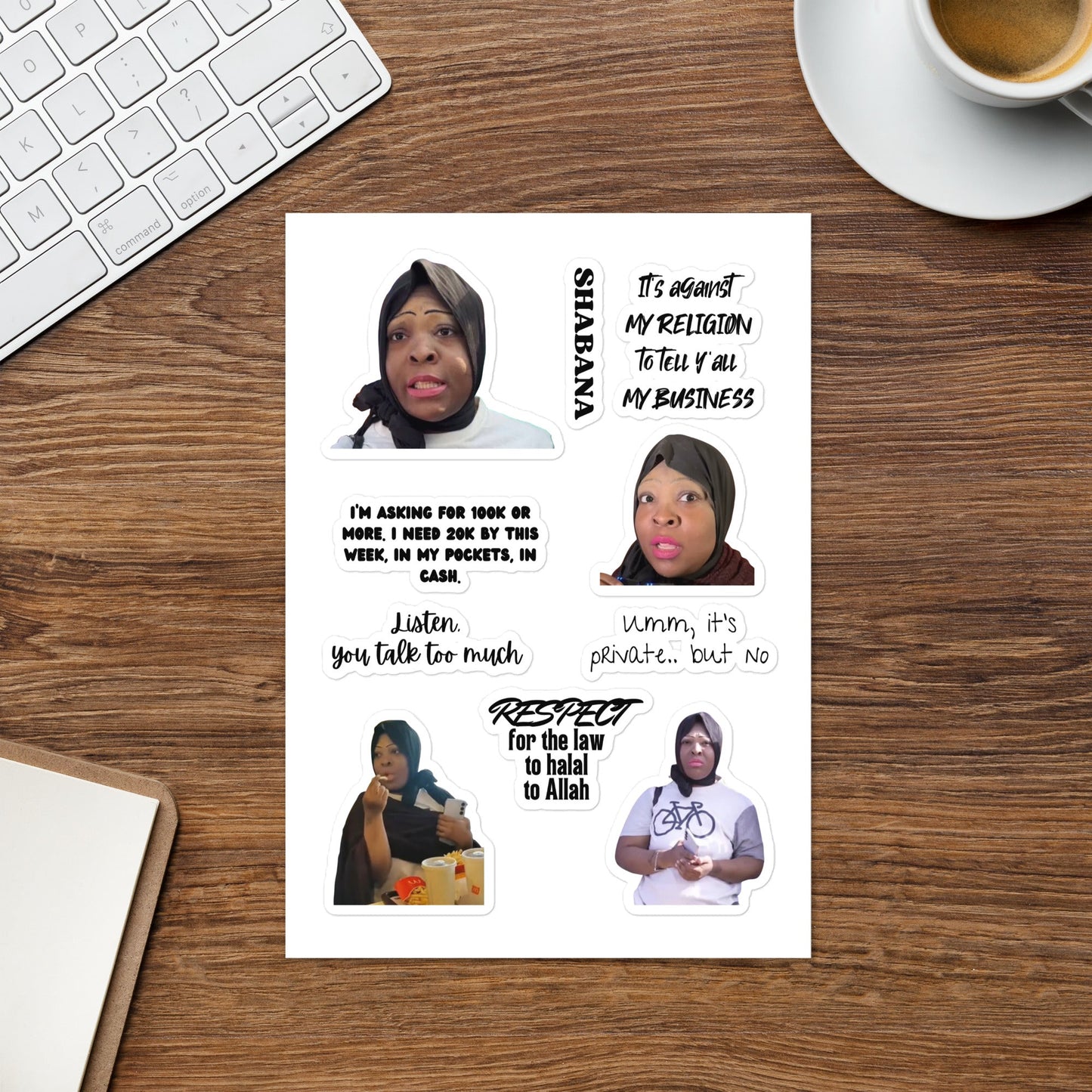 Onijah in Pakistan Sticker Pack Viral Meme Funny Quote StickersStickersGalactrip CoutureProduct mockup