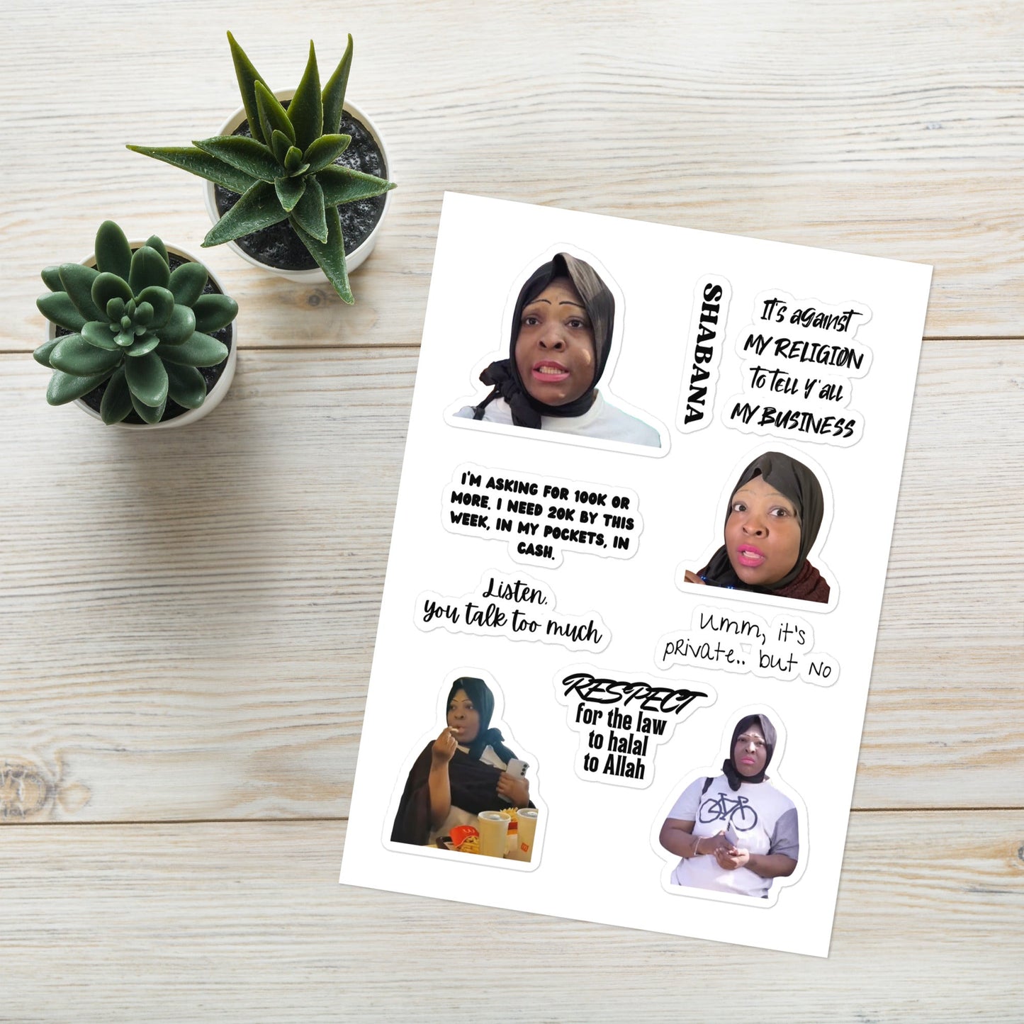 Onijah in Pakistan Sticker Pack Viral Meme Funny Quote StickersStickersGalactrip CoutureProduct mockup