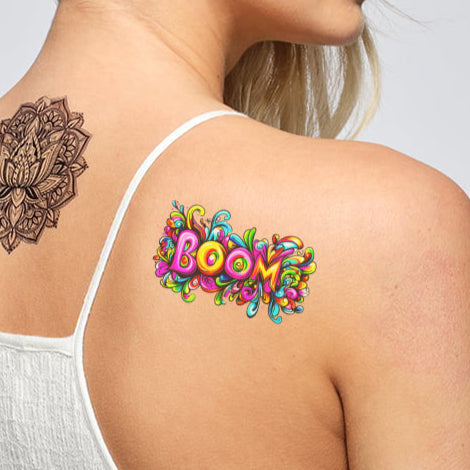 Boomtown Festival Temporary Tattoo – Vibrant, Long-Lasting Body Art