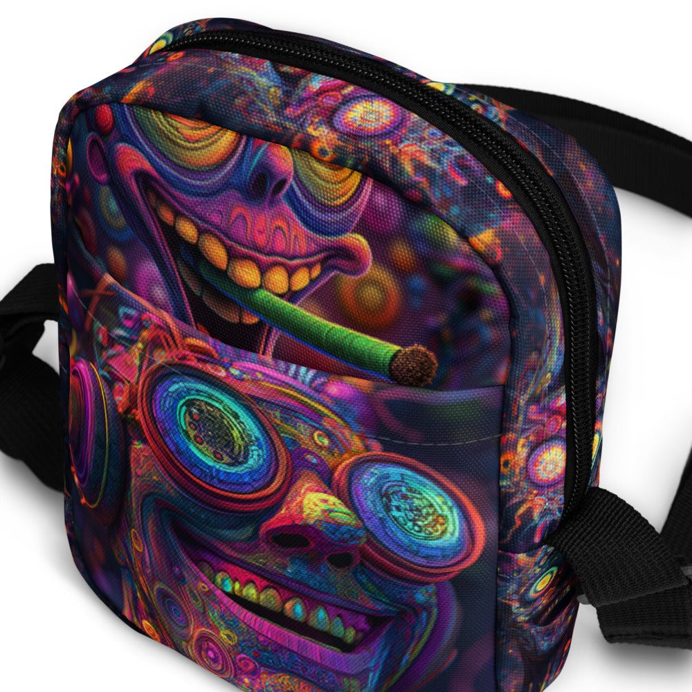 Psychedelic Aliens - Crossbody Festival Party BagCrossbody BagGalactrip CouturePsychedelic Aliens - Crossbody Festival Party Bag