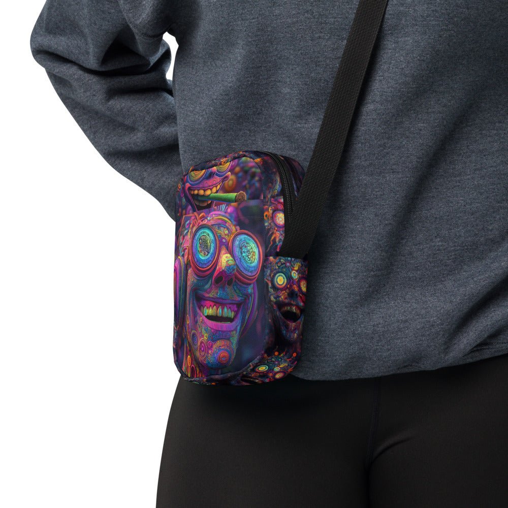 Psychedelic Aliens - Crossbody Festival Party BagCrossbody BagGalactrip CouturePsychedelic Aliens - Crossbody Festival Party Bag