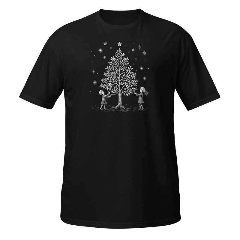 Retro Christmas T - Shirt: Vintage Postcard StyleT - ShirtGalactrip CoutureRetro Christmas T - Shirt: Vintage Postcard Style
