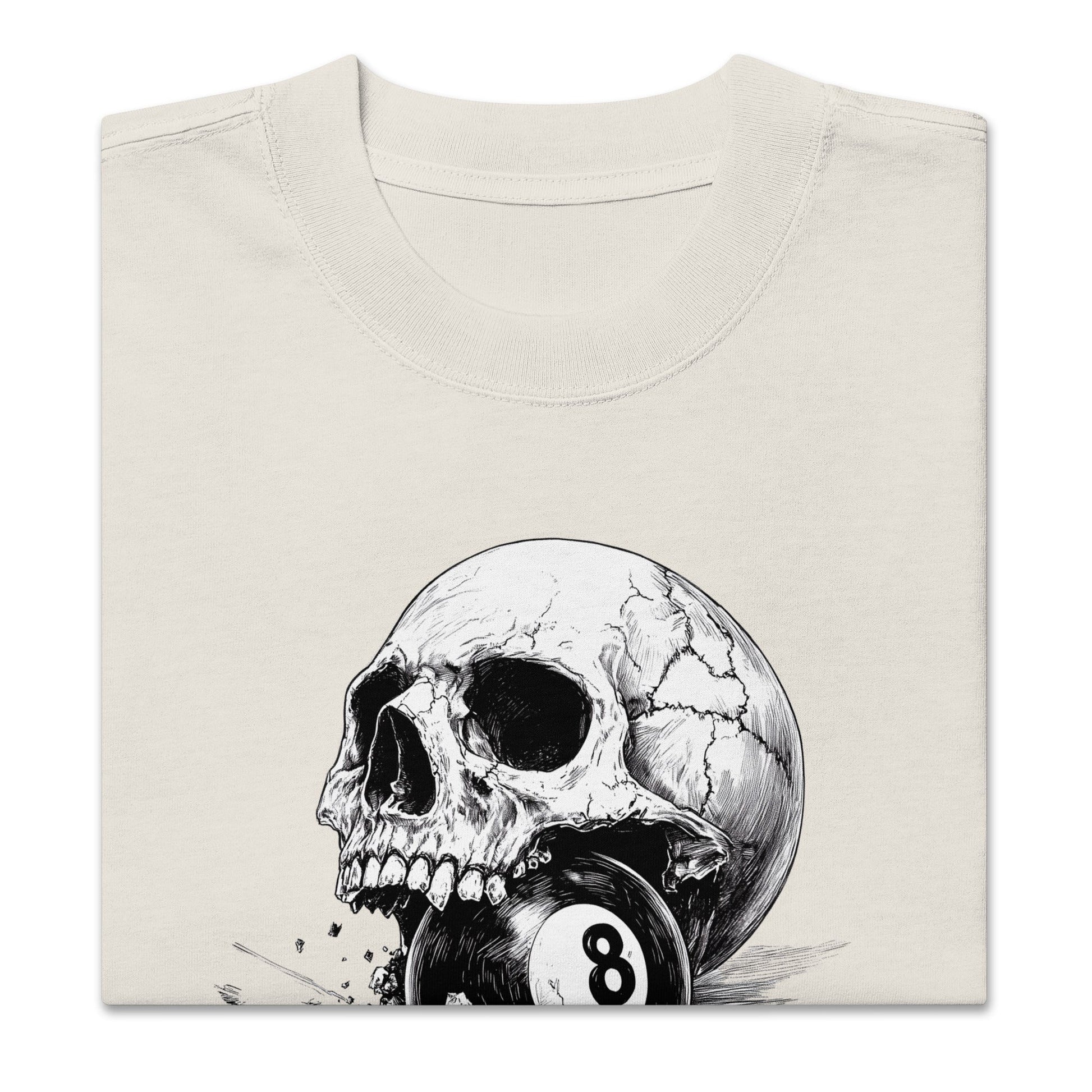 Skull & 8 - Ball Oversized Faded T-Shirt – Vintage Streetwear EdgeT-ShirtGalactrip CoutureProduct mockup