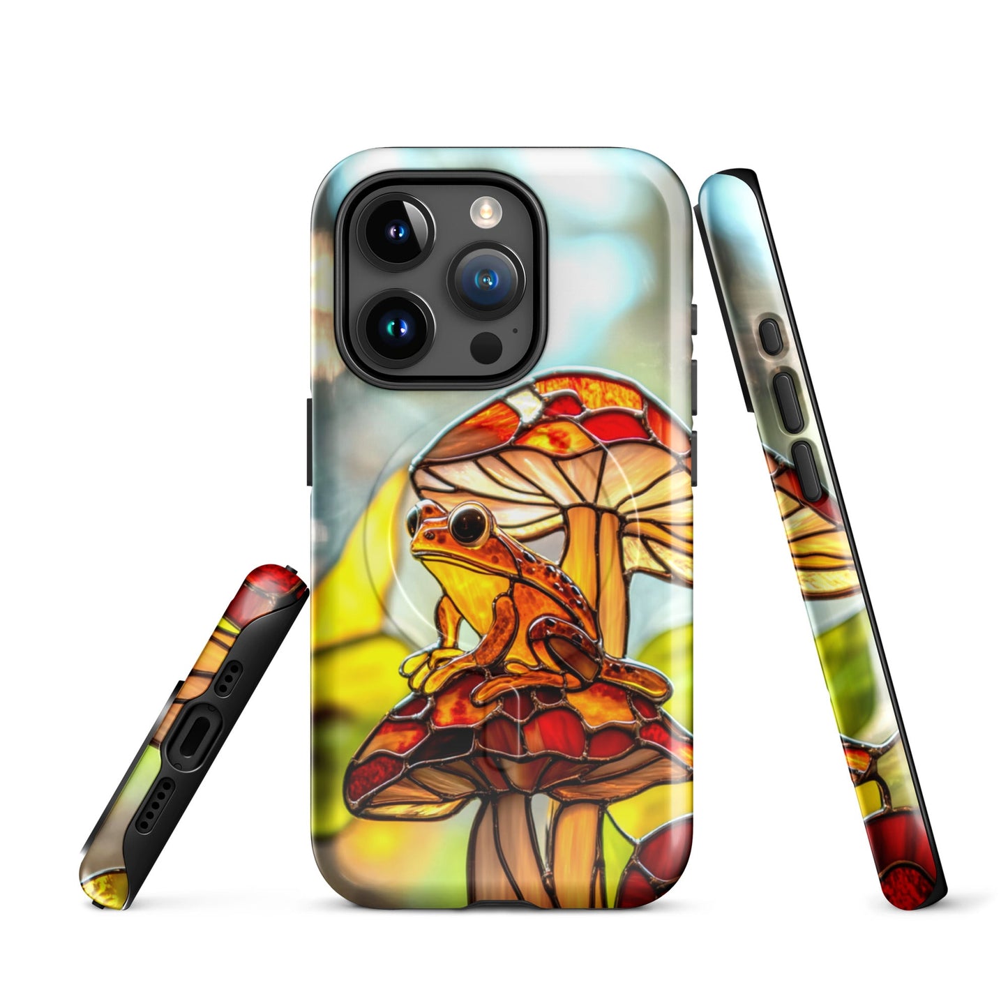Stained Glass Effect Frog on a Mushroom MagSafe® Tough Case for iPhone®iPhone CaseGalactrip CoutureProduct mockup