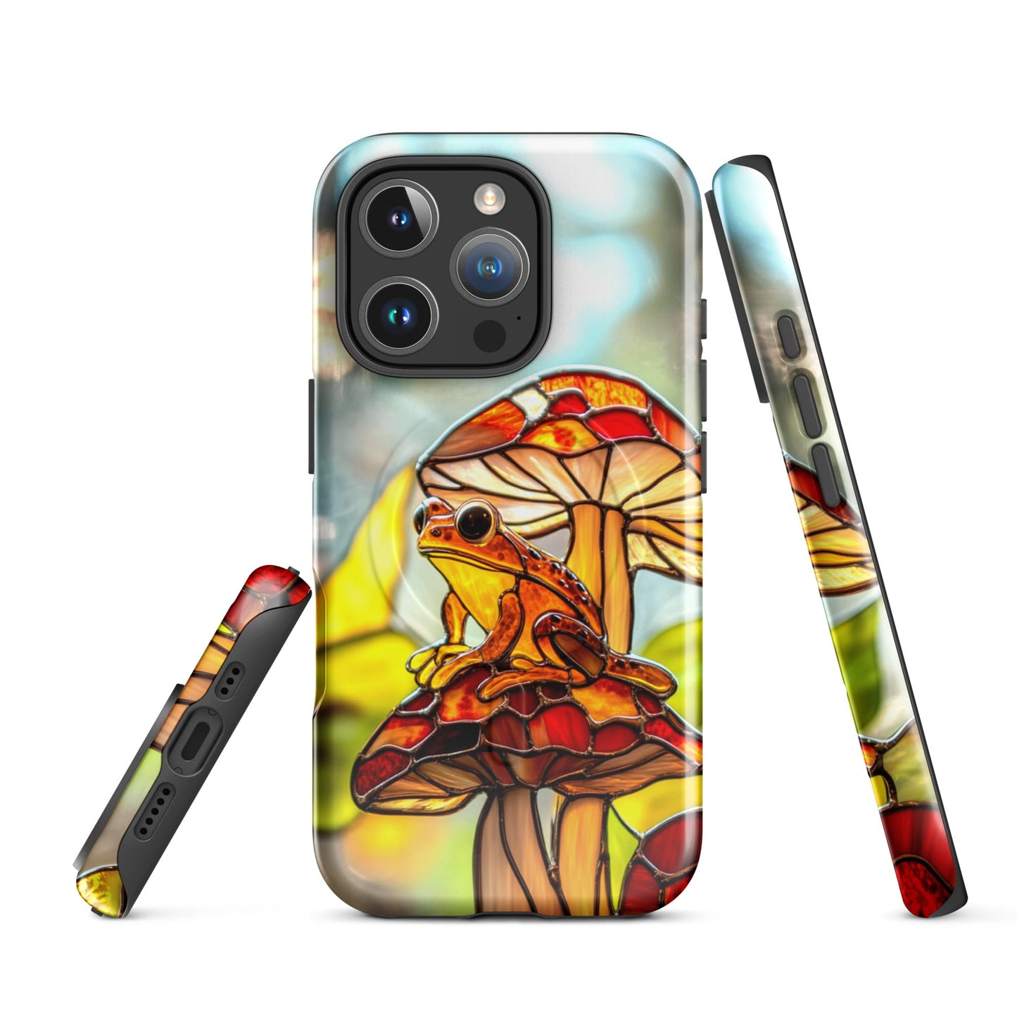 Stained Glass Effect Frog on a Mushroom MagSafe® Tough Case for iPhone®iPhone CaseGalactrip CoutureProduct mockup
