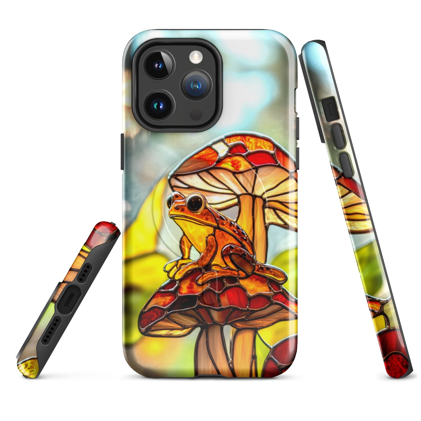 Stained Glass Effect Frog on a Mushroom MagSafe® Tough Case for iPhone®iPhone CaseGalactrip CoutureProduct mockup