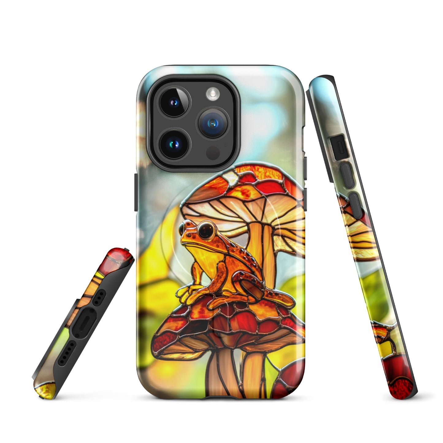 Stained Glass Effect Frog on a Mushroom MagSafe® Tough Case for iPhone®iPhone CaseGalactrip CoutureProduct mockup