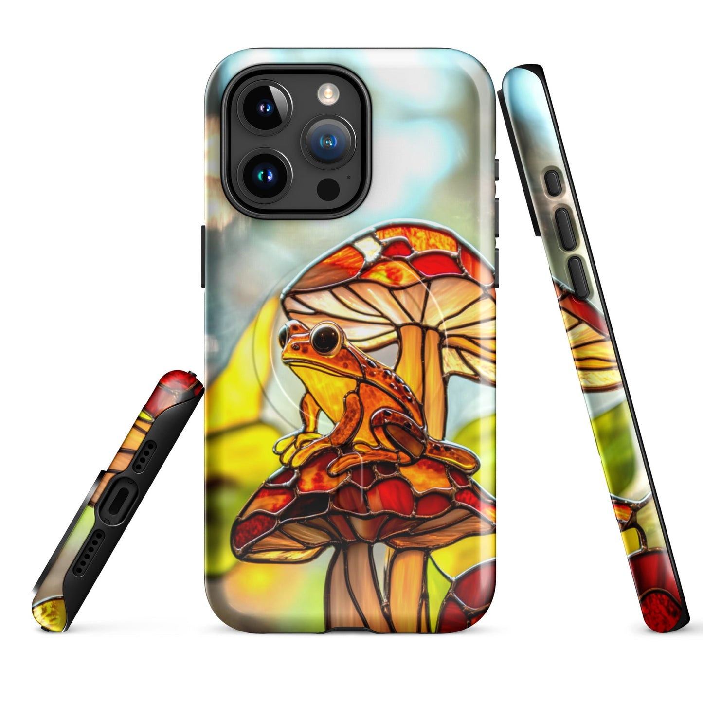 Stained Glass Effect Frog on a Mushroom MagSafe® Tough Case for iPhone®iPhone CaseGalactrip CoutureProduct mockup