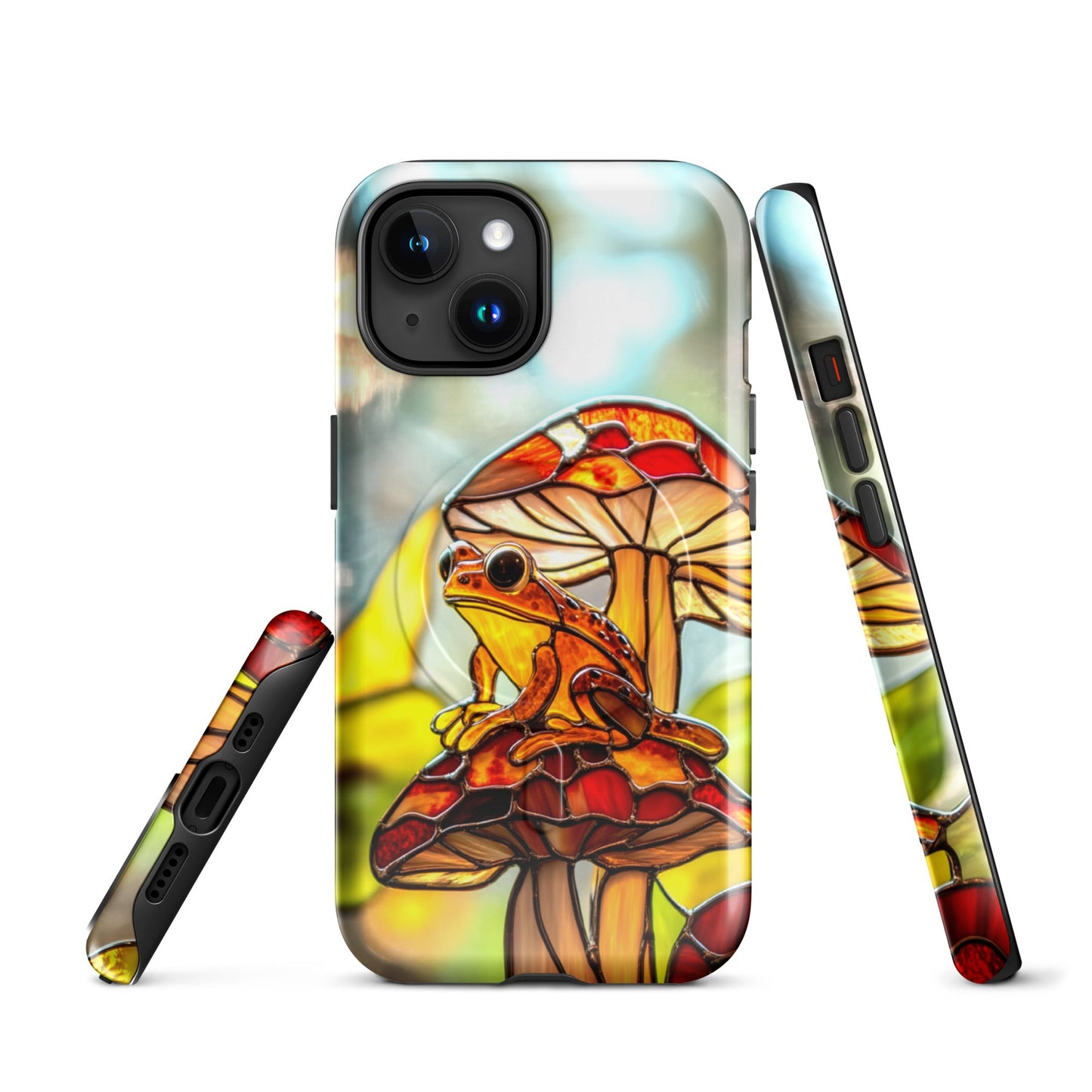 Stained Glass Effect Frog on a Mushroom MagSafe® Tough Case for iPhone®iPhone CaseGalactrip CoutureProduct mockup