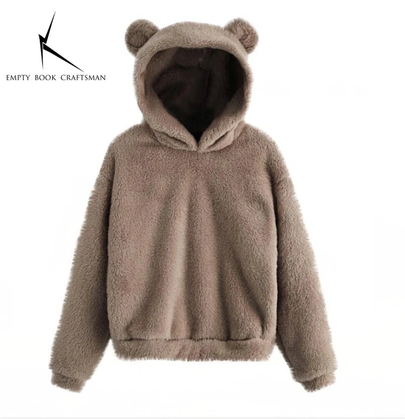 Women’s Plush Hoodie with Bear Ears - Warm Casual Winter SweatshirtHoodieGalactrip CoutureWomen’s Plush Hoodie with Bear Ears - Warm Casual Winter Sweatshirt