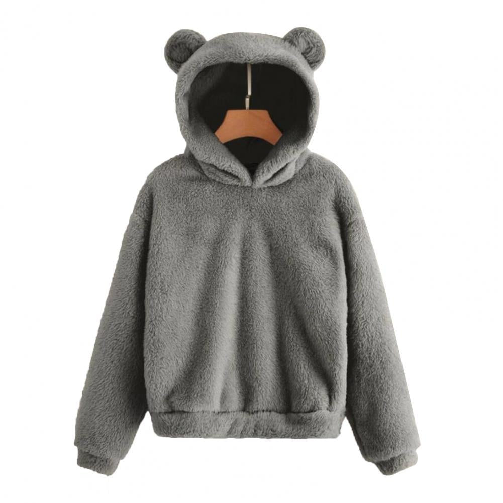 Women’s Plush Hoodie with Bear Ears - Warm Casual Winter SweatshirtHoodieGalactrip CoutureWomen’s Plush Hoodie with Bear Ears - Warm Casual Winter Sweatshirt