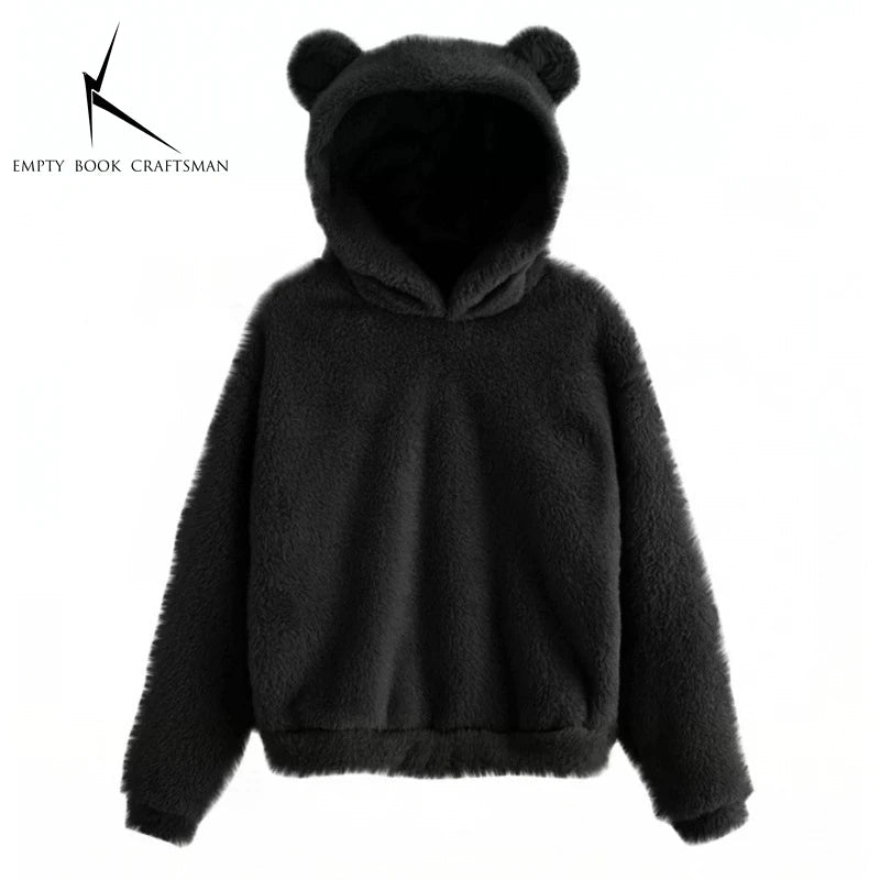 Women’s Plush Hoodie with Bear Ears - Warm Casual Winter SweatshirtHoodieGalactrip CoutureWomen’s Plush Hoodie with Bear Ears - Warm Casual Winter Sweatshirt