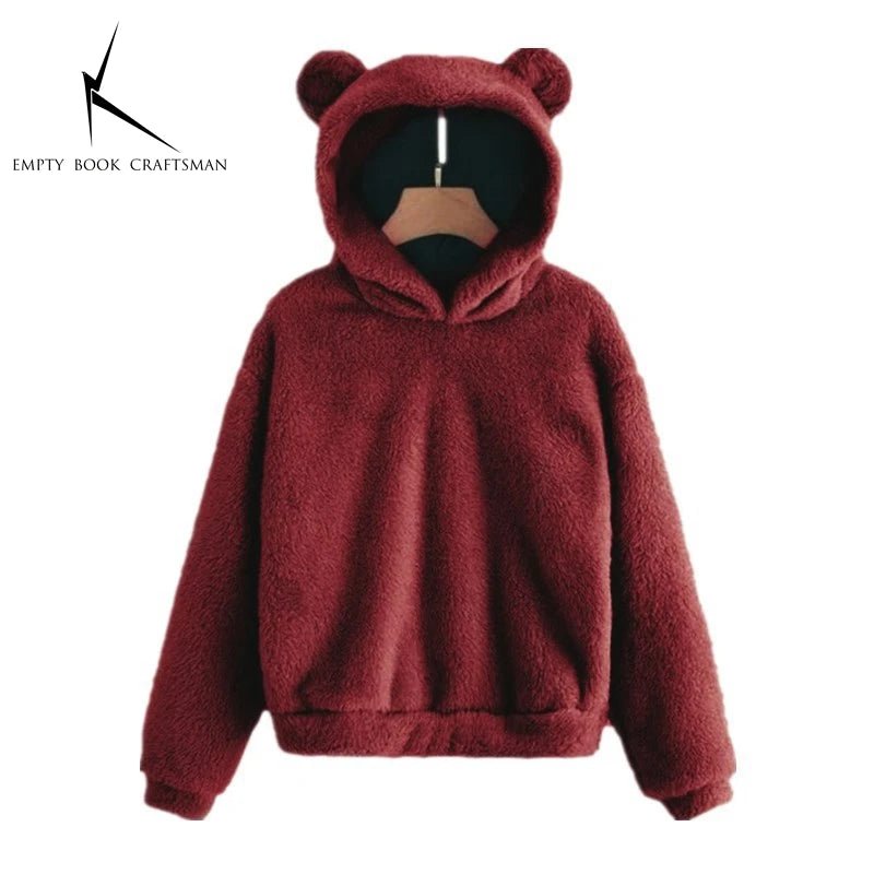 Women’s Plush Hoodie with Bear Ears - Warm Casual Winter SweatshirtHoodieGalactrip CoutureWomen’s Plush Hoodie with Bear Ears - Warm Casual Winter Sweatshirt