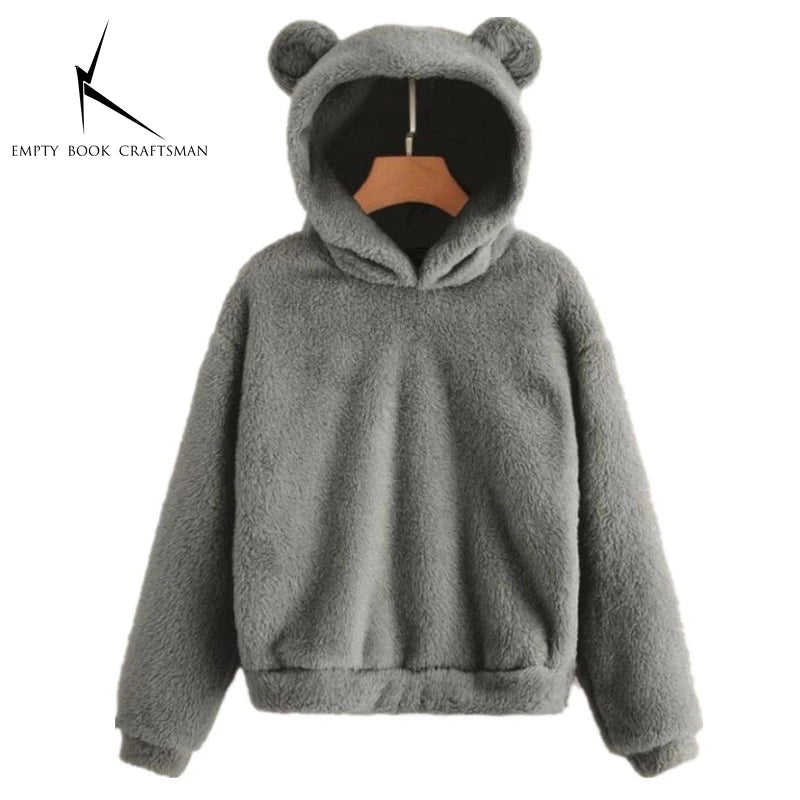 Women’s Plush Hoodie with Bear Ears - Warm Casual Winter SweatshirtHoodieGalactrip CoutureWomen’s Plush Hoodie with Bear Ears - Warm Casual Winter Sweatshirt