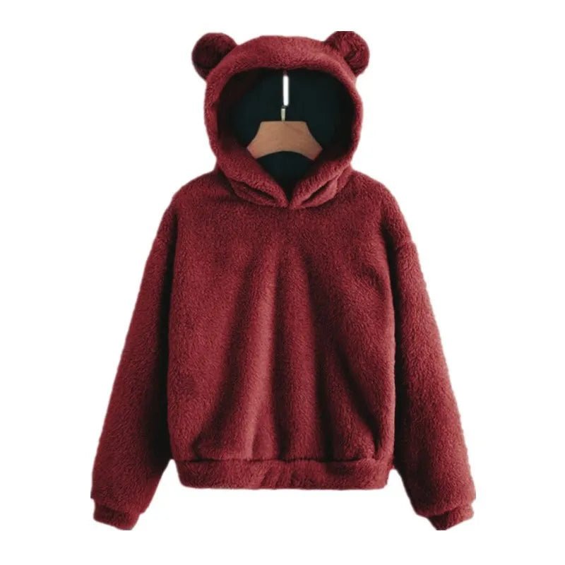 Women’s Plush Hoodie with Bear Ears - Warm Casual Winter SweatshirtHoodieGalactrip CoutureWomen’s Plush Hoodie with Bear Ears - Warm Casual Winter Sweatshirt