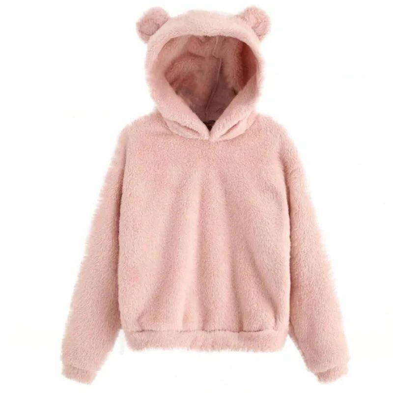 Women’s Plush Hoodie with Bear Ears - Warm Casual Winter SweatshirtHoodieGalactrip CoutureWomen’s Plush Hoodie with Bear Ears - Warm Casual Winter Sweatshirt