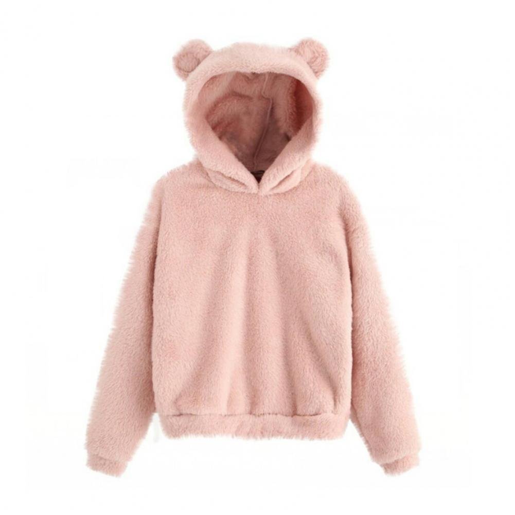 Women’s Plush Hoodie with Bear Ears - Warm Casual Winter SweatshirtHoodieGalactrip CoutureWomen’s Plush Hoodie with Bear Ears - Warm Casual Winter Sweatshirt